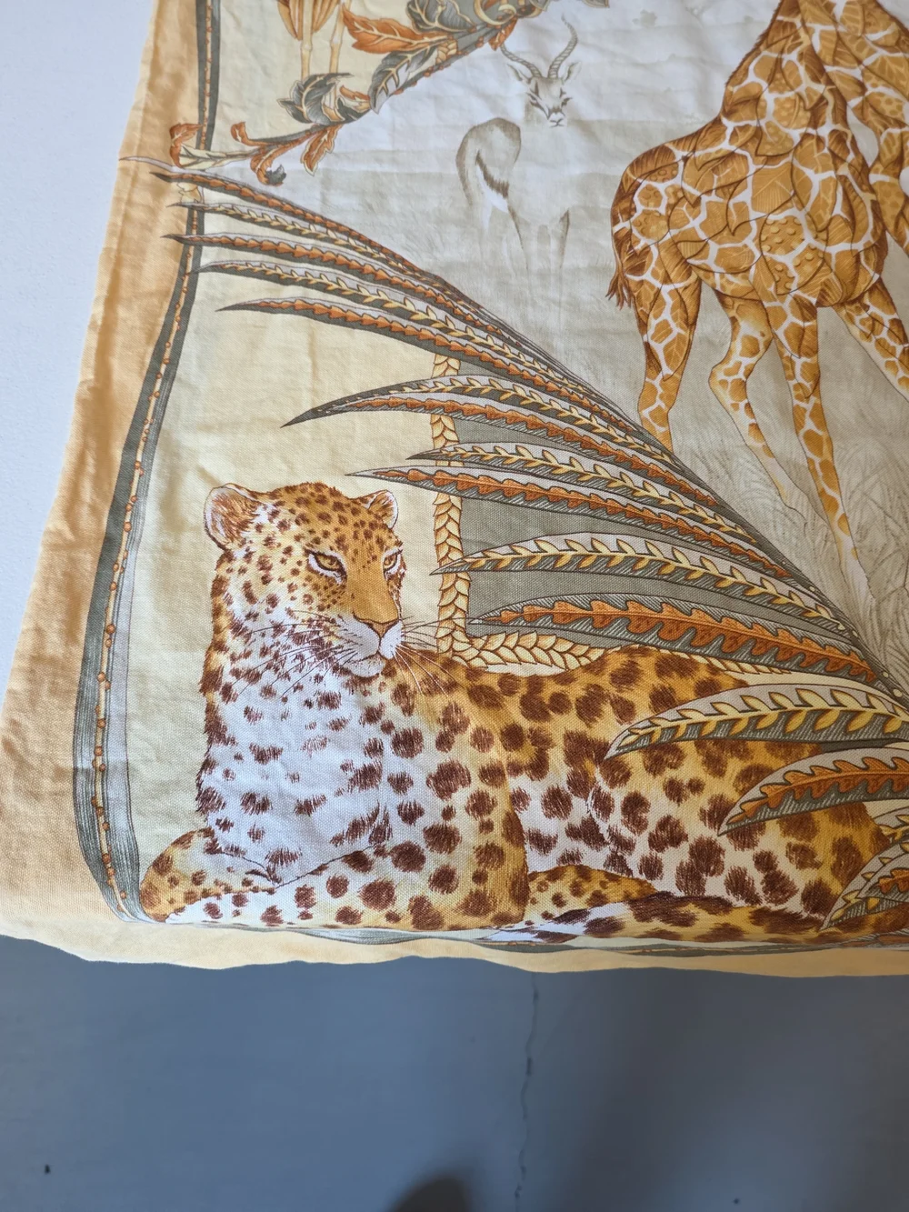Vintage Salvatore Ferragamo 100% Cotton Golden Safari Large Pillowcase 34x32.5